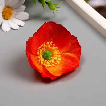 Budon on the leg for decoration "Orange orebeckia" 6.5x6.5 cm-1