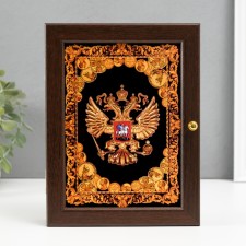 Ключница "Герб" 16х21 см венге