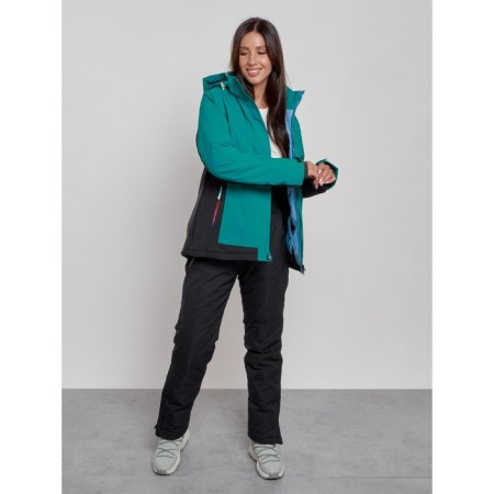Ski jacket women, size 42, dark green color-7