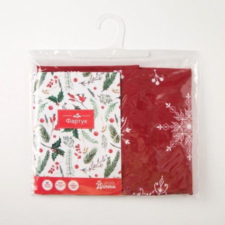 Apron "Dolyana" white snowflakes 60x65 cm, 100% cotton, 164 g/m2-5