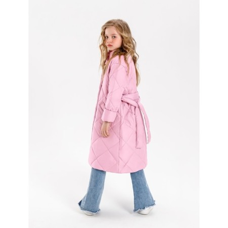 Пальто стёганое для девочек AmaroBaby TRENDY, рост 116-122 см, цвет розовый-8