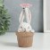 Polystone souvenir "Bunny in a pot, with a butterfly on the ears" 13.8x6.5x6.5 cm