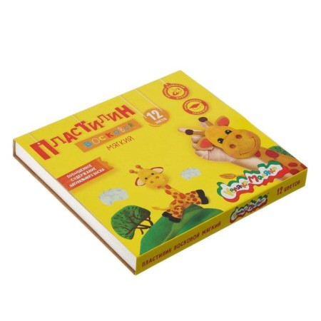 Plasticine soft (wax) 12 colors 180 g "Kalyaka-Malyak", with a stack-6