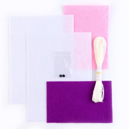 Set for creating a toy made of felt "Bunny in a sweater"-2