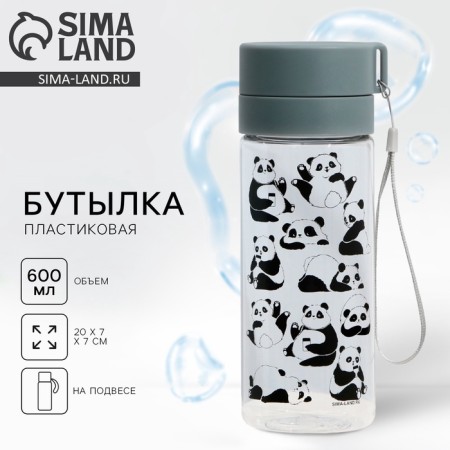 A water bottle with a panda suspension, 600 ml