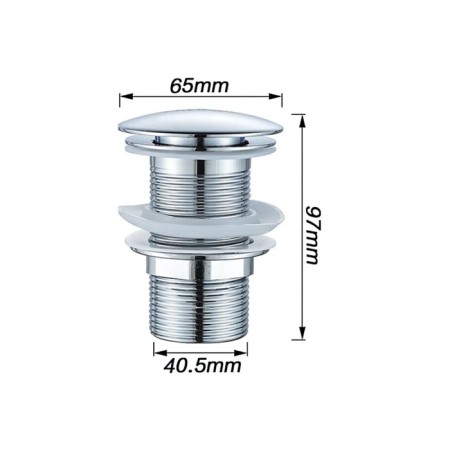 Bottom valve Ledeme L65, for a shell, brass, chrome-1