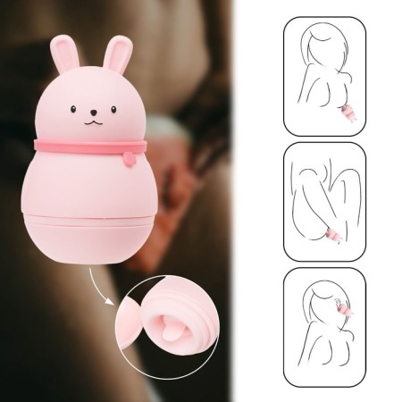 Rabbit's wave clitoris stimulator, 12 modes, battery, USB ZU, pink-2