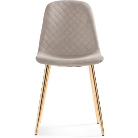 Stol on a metal frame DABL Metal/velor, gold/beige 44x53x86 cm-1