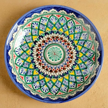 Largan Rishtan ceramics "Patterns", 25 cm, blue-4