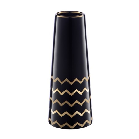 Decorative vase "Art Deco", 10 × 10 × 25 cm, black color with gold-1
