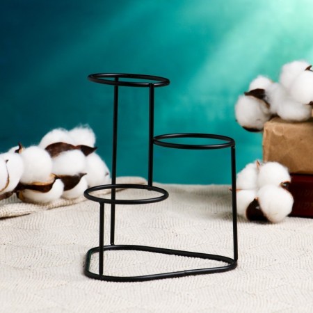 Set of Kashpo "Trio" white, on a stand, 15x11cm-2