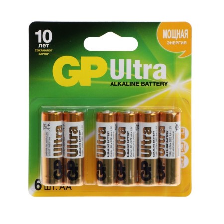 Battery alkalin GP Ultra, AA, LR6-6BL, 1.5B, blister, 6 pcs.