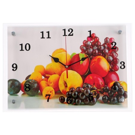Carty clock is wall-mounted, interior "fruits", silent, 25 x 35 cm
