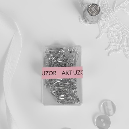 English pins, 19 mm, 80 pcs, silver color-3