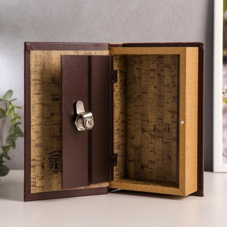 Safe wood leather "Sovereign treasury" 21x13x5 cm-2