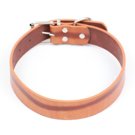 A collar with a lining of pressed leather, 59 x 3 cm, Osh 41-51 cm, brown-1