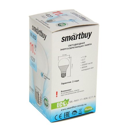 Smartbuy, E27, A60, 11 W, 4000 K, daylight white light lamp-1