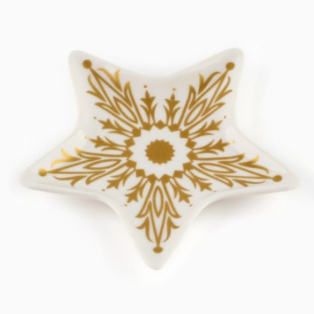 New Year! New Year's ceramic "Snowflake" stand, 8 x 9 cm, white color-1