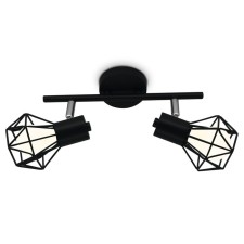 Спот настенно-потолочный в стиле лофт Ambrella light, Traditional, TR8621, 2хE27, цвет чёрный, хром