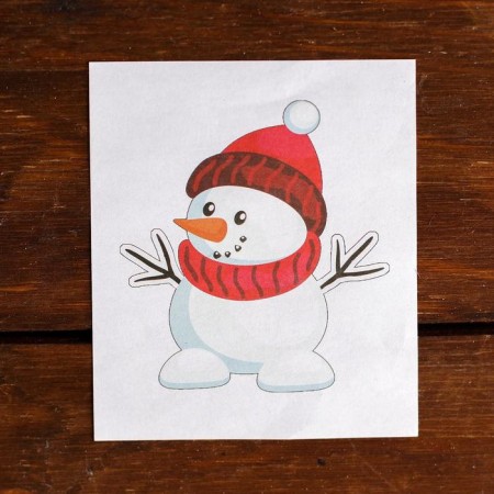 New Year's Christmas tree decoration for the coloring "Snowman" + paints 6 cV 3 g, 2 brushes-1
