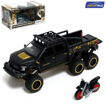 Metal jeep, 1:24, inertial, doors, hood, trunk, black color open