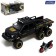 Metal jeep, 1:24, inertial, doors, hood, trunk, black color open