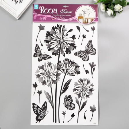 Decorative stickers Room Decor "Dandelion with sparkles" 33x60 cm-3