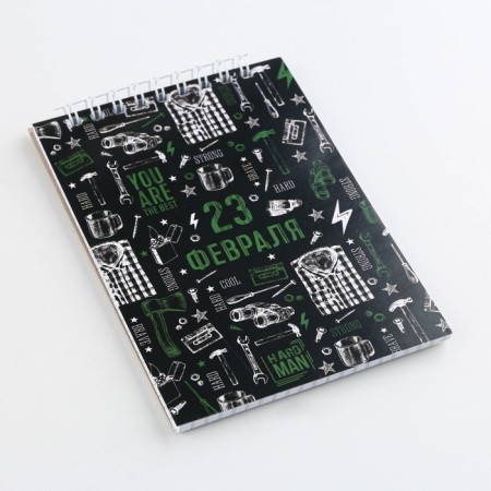 Notepad "Pattern" on the crest, A6 40 sheets in the cage, soft cover, paper density 65 r-3