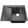 Kitchen sink "RMS" MRK-6350BL-R, mortise, right, thickness 3.0 and 1 mm, dispenser, graphite