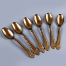 Tablespoons plastic, in a set 6 pcs., Color gold