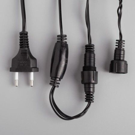Garland “thread” 10 m, IP44, UMS, dark thread, 100 LED, white glow, 220 V-3