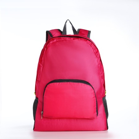 Folding backpack, lightning department, external pocket, 2 side pockets, raspberry color-3