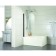 Azario Merrit 800x1400 mm bath curtain, transparent glass 5 mm, black profile color black