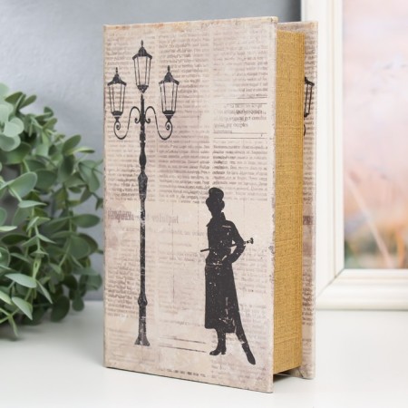 Safe-book wood to the leatherette "Luminous column" 21x13x5 cm-1