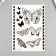 Black "Butterfly" tattoo on the body 25x15 cm