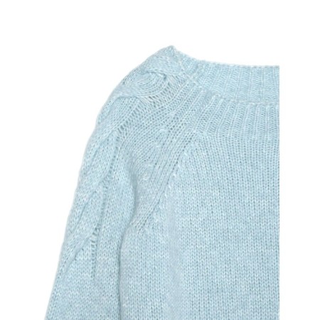Female jumper from voluminous yarn CONTE Elegant, size XS, Pastel Blue color-4