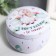 Casket Metal Circle "Unicorn and Rainbow" convex pattern 5x7.5x7.5 cm