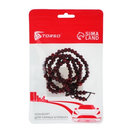Decoration in the car interior, "node of happiness", 108 beads, wood, dark cherry-3
