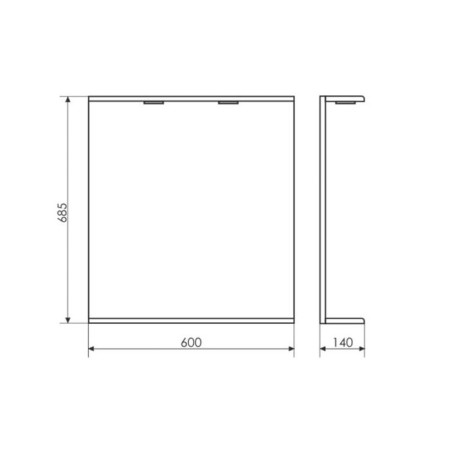 Comforty K-60 mirror for the bathroom, white color, 68.5x60x14 cm-1