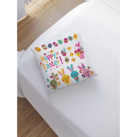 Pillowess decorative "Bunnies and Easter eggs", on a zipper, size 45x45 cm-1