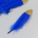 A set of goose feathers is 15-20 cm, 10 pcs, blue with a golden crumb