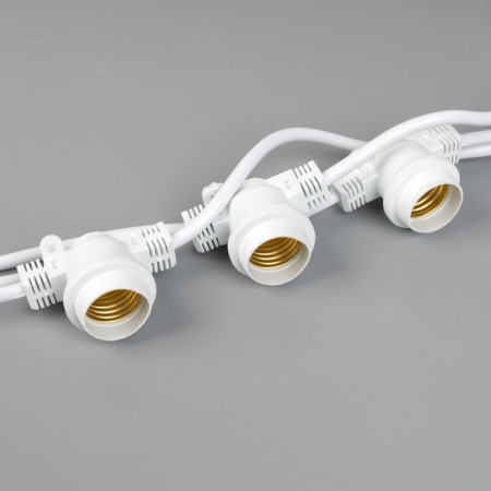 Girlyanda "Bels Light" 10 m, IP65, UMS, 2W, white thread, step 40 cm, E27 (without lamps), 220 V-3