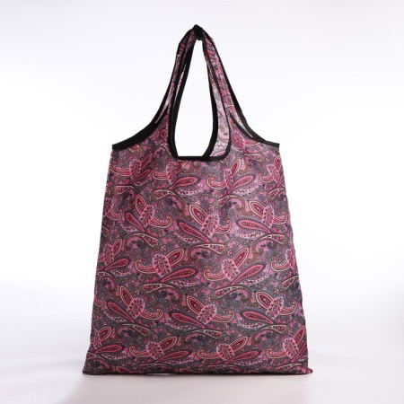 Household bag without fastening, gray/pink color-2