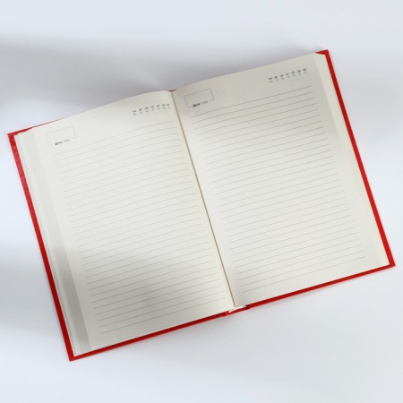 Deliciper of Leduced A5, 160 liters. Solid cover. Leatherette. Red. Cream block-6