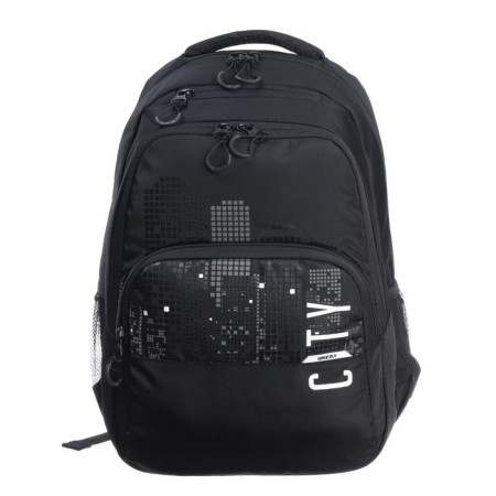 School backpack 45 x 32 x 23 cm, Grizzly, ergonomic back, black/white-2