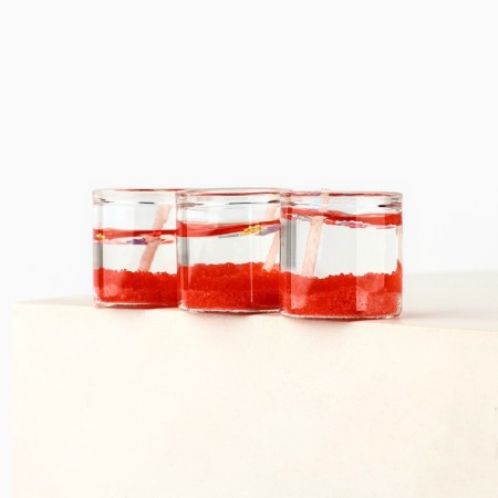 New Year. New Year gel candles "Happy New Year!" 3 pcs, red, 2.5 x2.5 x 2.5 cm-2