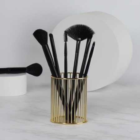 Storage for storage of manicure/cosmetic supplies, D 8 × 10 cm, golden color-1