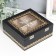 Casket tree with divisions "Patterns" black with gold 18x18x7.5 cm