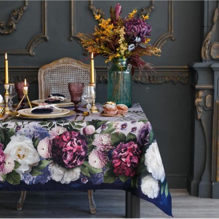Set of table "Ethel" "Flower Study", a tablecloth 110 × 150 cm, napkins 40 × 40 cm, 4 pcs., 100 % cotton