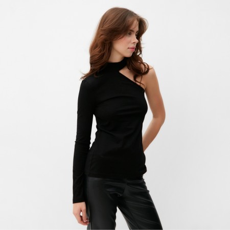 Women's longing on one shoulder Minaku: Basic Line Black Color, size 44-3